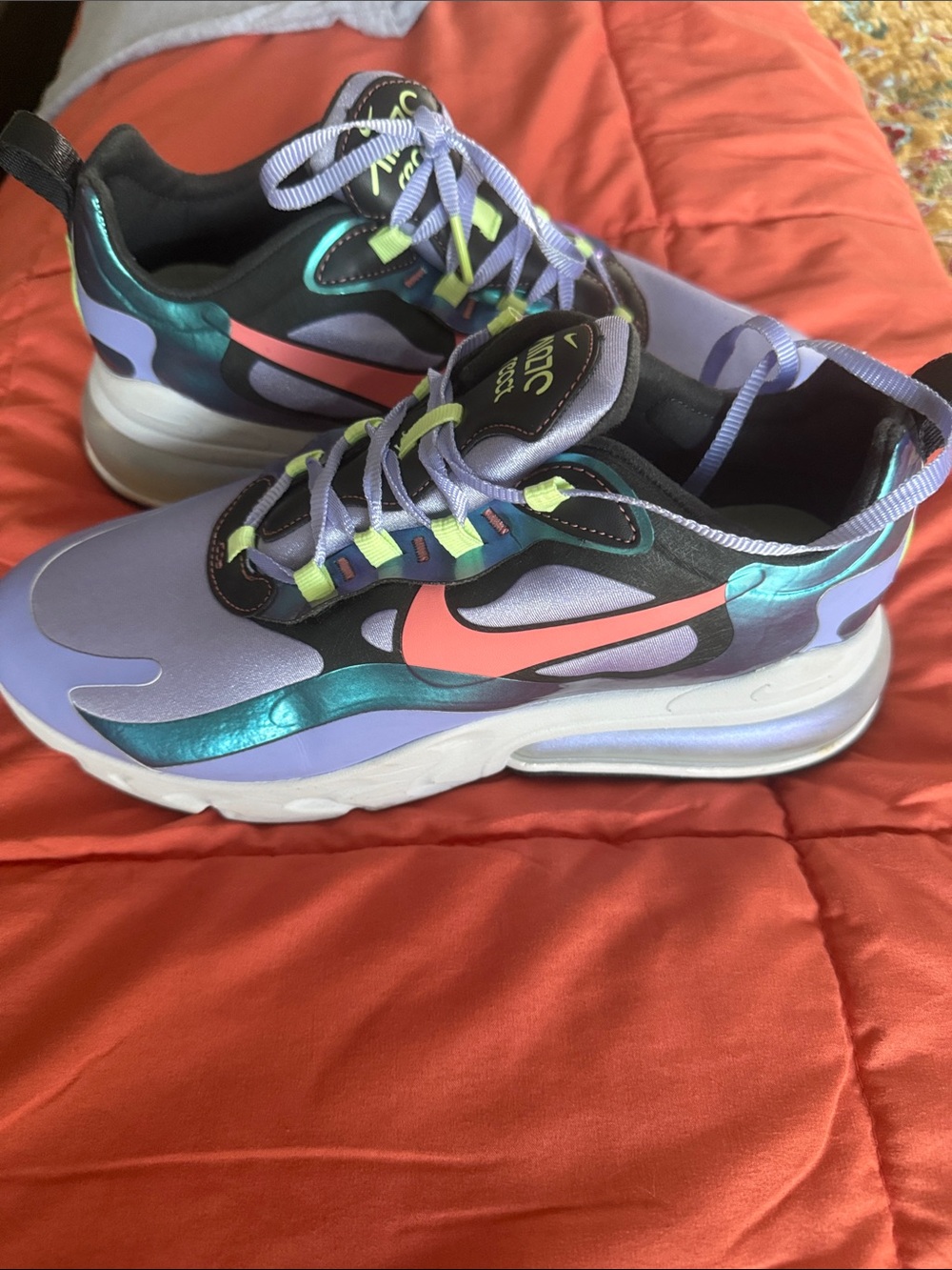 Nike Women's Air270 React Sneakers — Lavender/Teal/Black